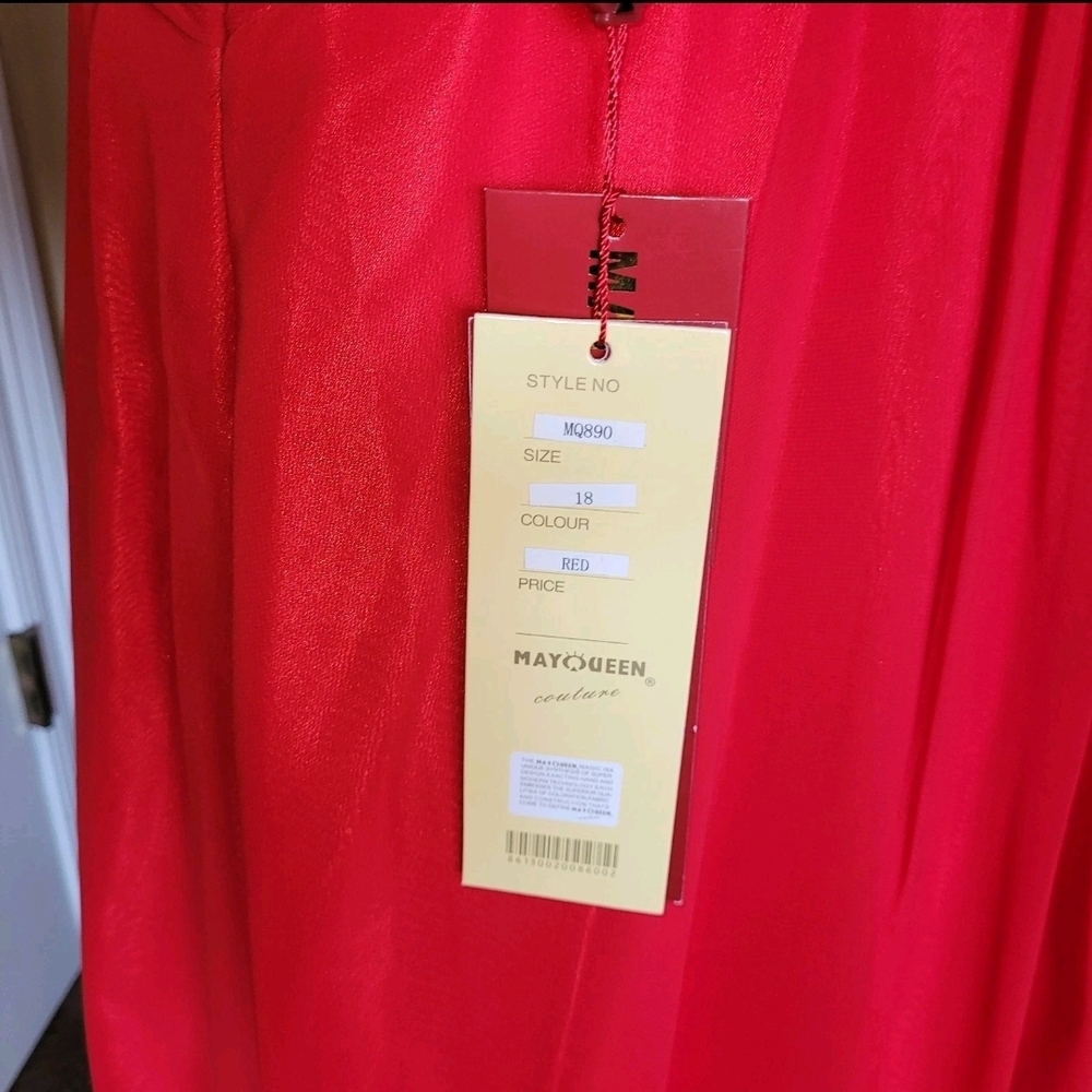 May Queen Red Strapless Embellished Sweetheart Formal Dress - Picture 6 of 16